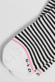 Medias a rayas unicolores tobilleras en algodón