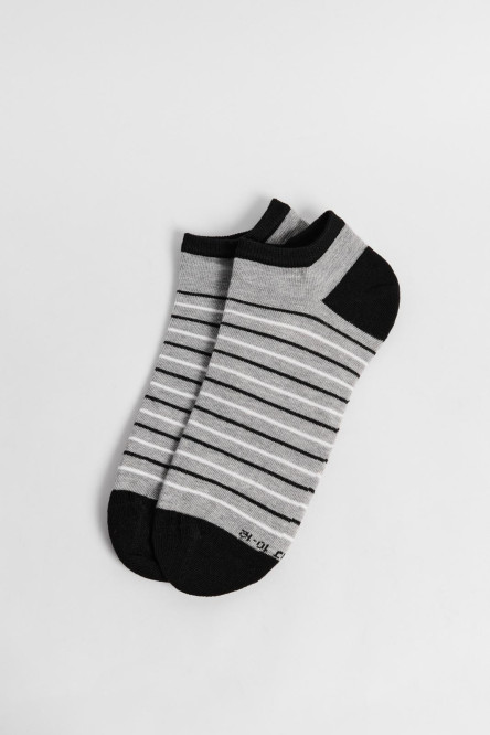 Medias tobilleras unicolores con rayas continuas