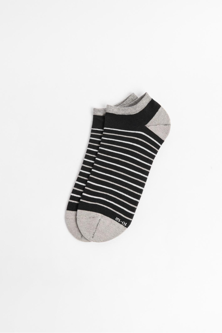 Medias tobilleras unicolores con rayas continuas