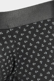 Bóxer negro trunk-corto con estampados de anclas