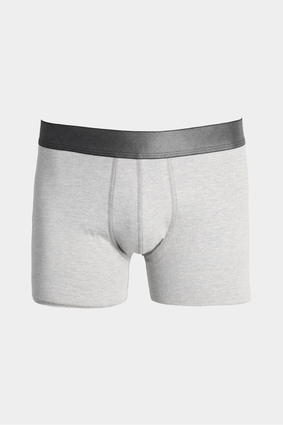 Bóxer gris brief-medio con cintura en contraste