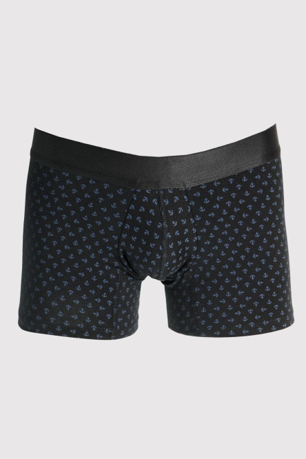 Bóxer trunk-corto azul intenso con diseños de anclas