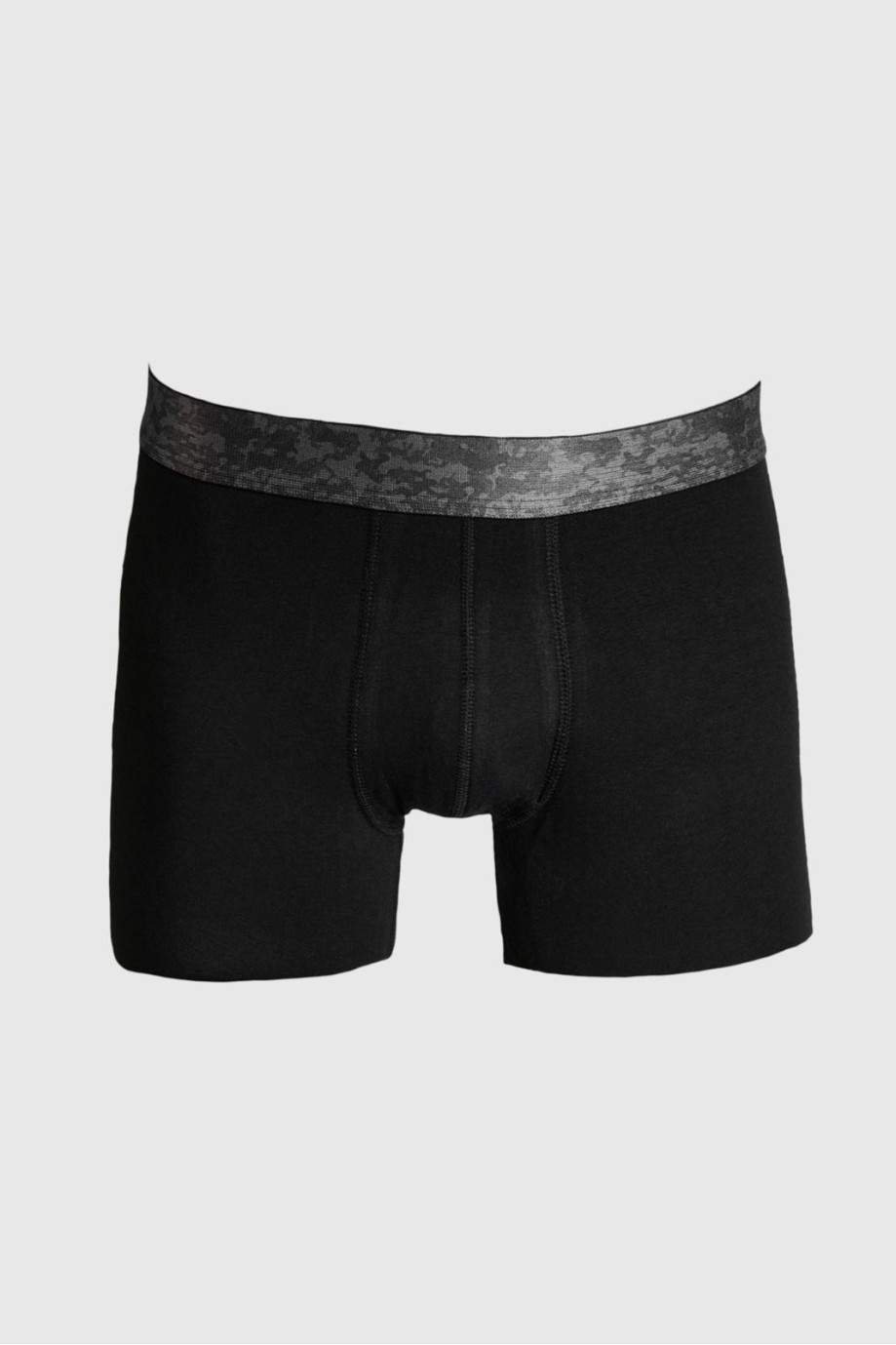Bóxer negro midway brief-largo con diseños en cintura