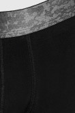 Bóxer negro midway brief-largo con diseños en cintura