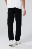 Jean 90´S bota recta negro con cremallera y bolsillos
