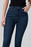 Jean jegging súper tiro alto azul oscuro con 5 bolsillos