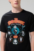 Camiseta de Nightmare Before Christmas Negra manga corta