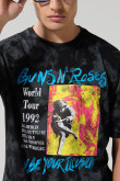 Camiseta negra tie dye cuello redondo de Guns N´ Roses