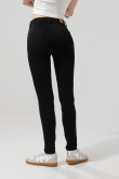 Jean jegging negro ceñido con cremallera y tiro alto