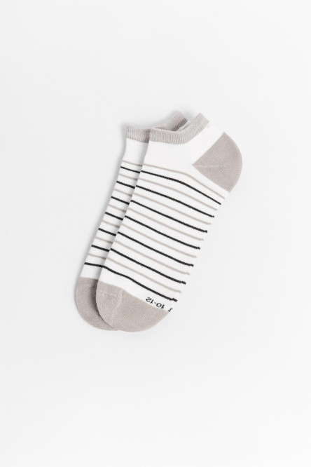 Medias tobilleras unicolores con rayas continuas