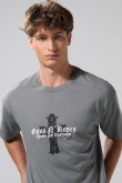Camiseta gris medio oversize manga corta de Guns N Roses