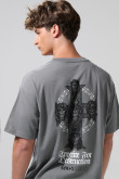 Camiseta gris medio oversize manga corta de Guns N Roses