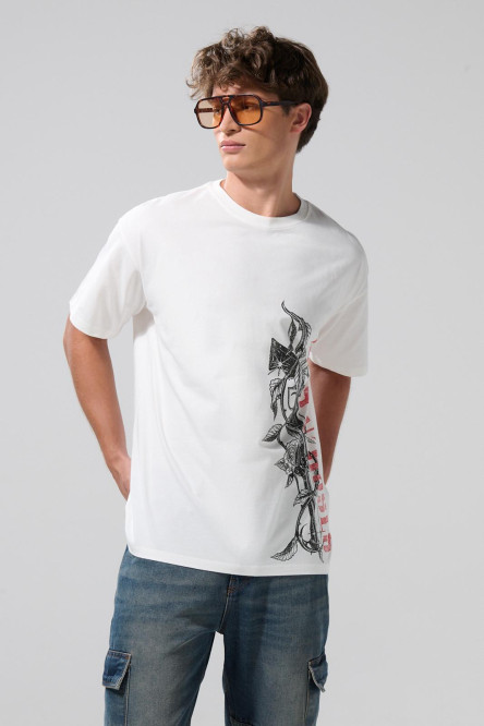 Camiseta crema clara manga corta de Guns N´ Roses