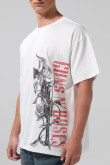 Camiseta crema clara manga corta de Guns N´ Roses
