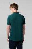 Camiseta unicolor polo con texturas y manga corta