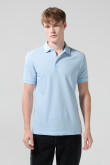 Camiseta unicolor polo con texturas y manga corta