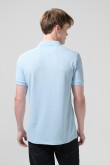 Camiseta unicolor polo con texturas y manga corta