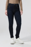 Jean azul intenso jegging con tiro súper alto y bolsillos