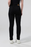 Jean jegging ceñido negro tiro súper alto con bolsillos