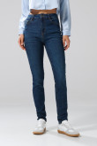 Jean azul oscuro tipo jegging ajustado con tiro súper alto