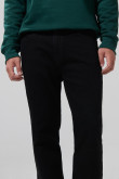 Jean bota recta straight leg negro tiro bajo con cremallera