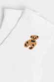 Medias cortas unicolores con diseño de osito