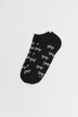 Medias unicolores tobilleras con diseño de moños