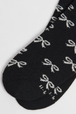 Medias unicolores tobilleras con diseño de moños