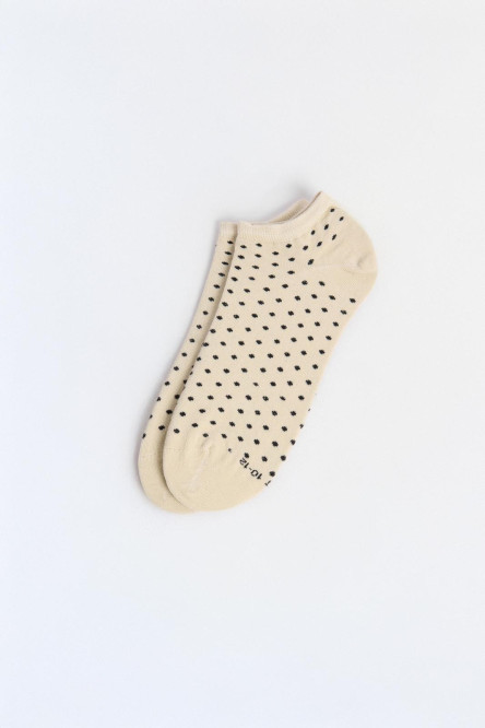 Medias tobilleras unicolores con puntos en contraste