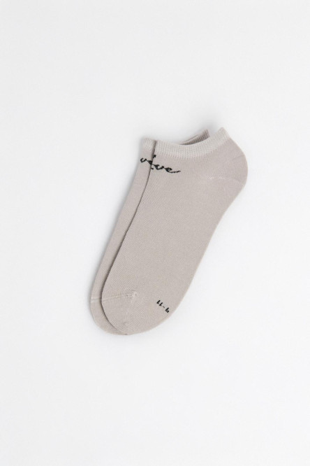 Medias tobilleras unicolores con diseño de texto