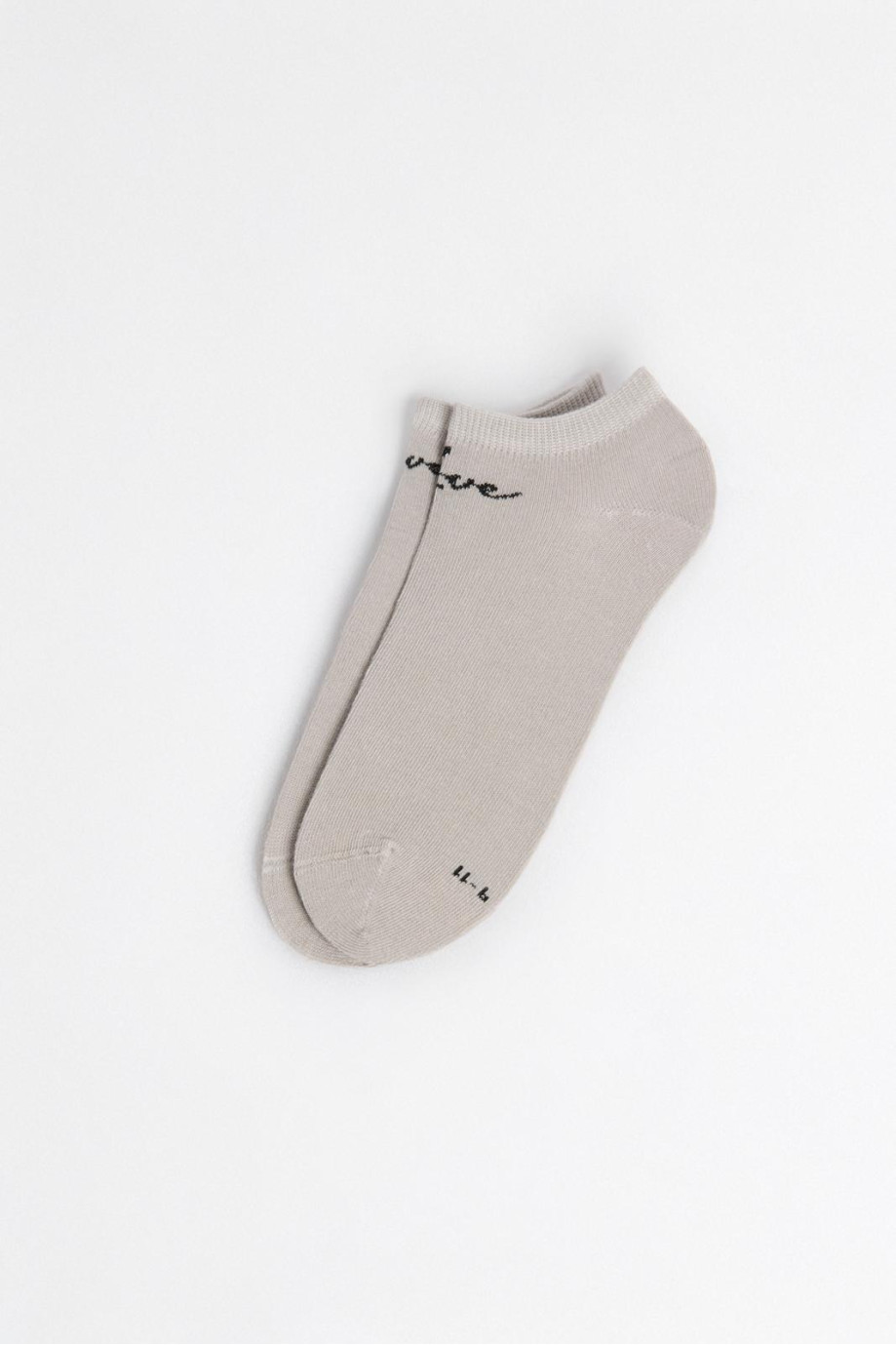 Medias tobilleras unicolores con diseño de texto