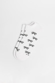 Medias unicolores tobilleras con diseño de moños