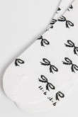 Medias unicolores tobilleras con diseño de moños