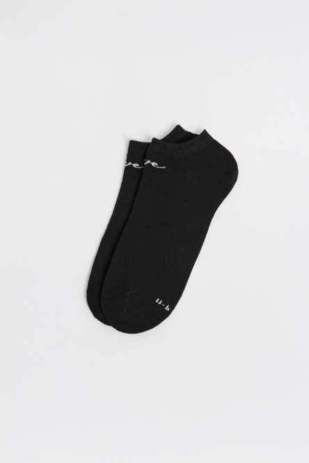 Medias tobilleras unicolores con diseño de texto