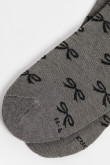 Medias unicolores tobilleras con diseño de moños