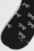 Medias unicolores tobilleras con diseño de moños