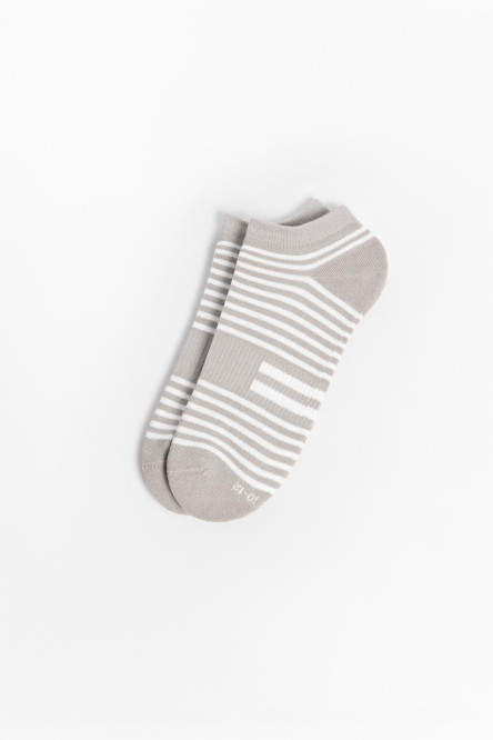 Medias tobilleras unicolores con ajuste y rayas