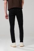Jean skinny ajustado negro con tiro bajo y cremallera
