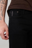 Jean skinny ajustado negro con tiro bajo y cremallera
