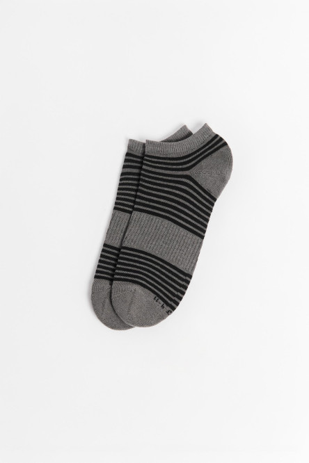 Medias unicolores tobilleras con rayas continuas