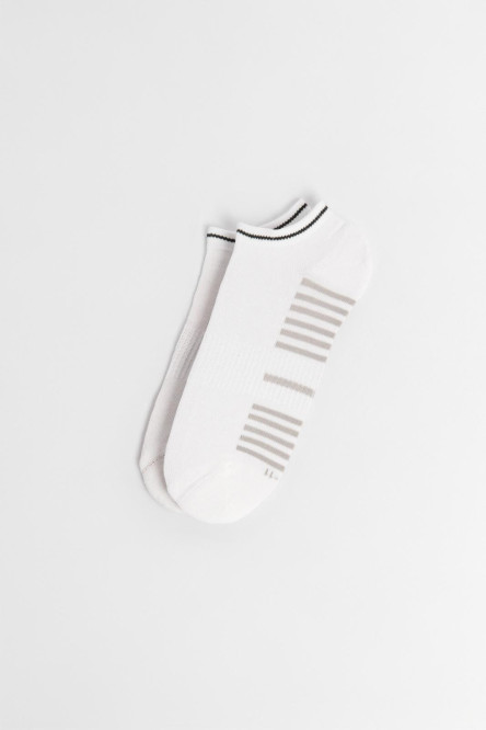 Medias unicolores tobilleras con ajuste y rayas en contraste