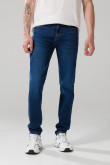 Jean slim 5 bolsillos azul oscuro con ajuste ceñido