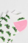 Medias unicolores tobilleras con diseños de ranas verdes y contrastes