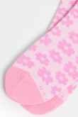 Medias de flores tobilleras rosadas con contrastes