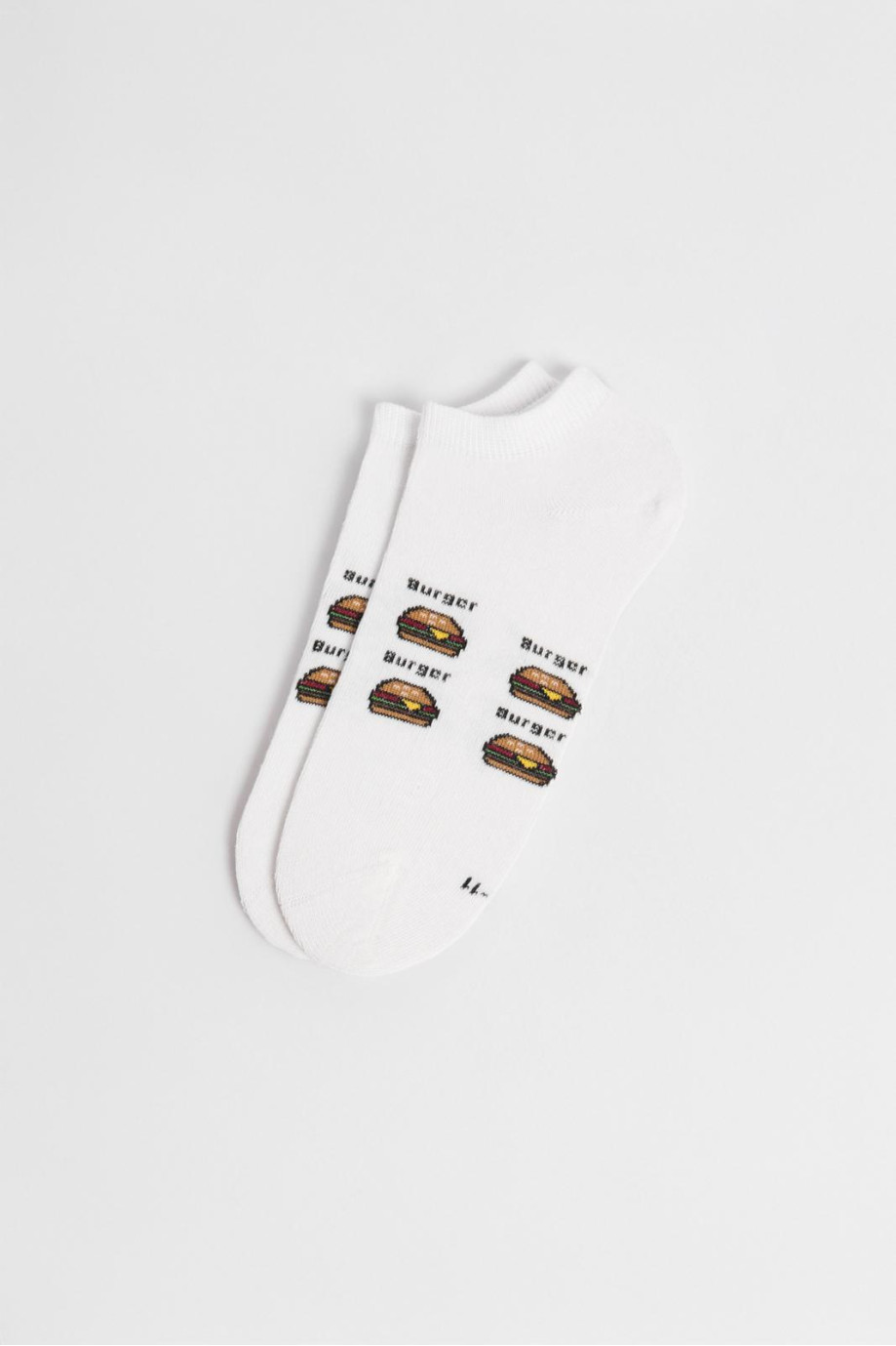 Medias unicolores tobilleras con diseños de comida