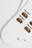 Medias unicolores tobilleras con diseños de comida