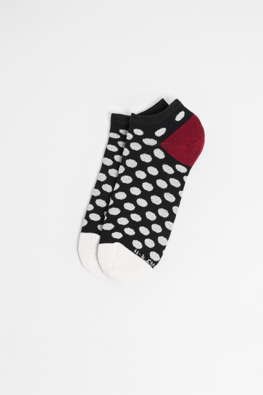Medias unicolores tobilleras con contrastes y puntos