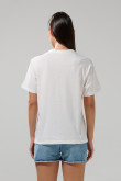 Camiseta crema cuello redondo con arte de Yale