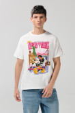 Camiseta crema clara de Mickey con cuello redondo