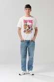 Camiseta crema clara de Mickey con cuello redondo